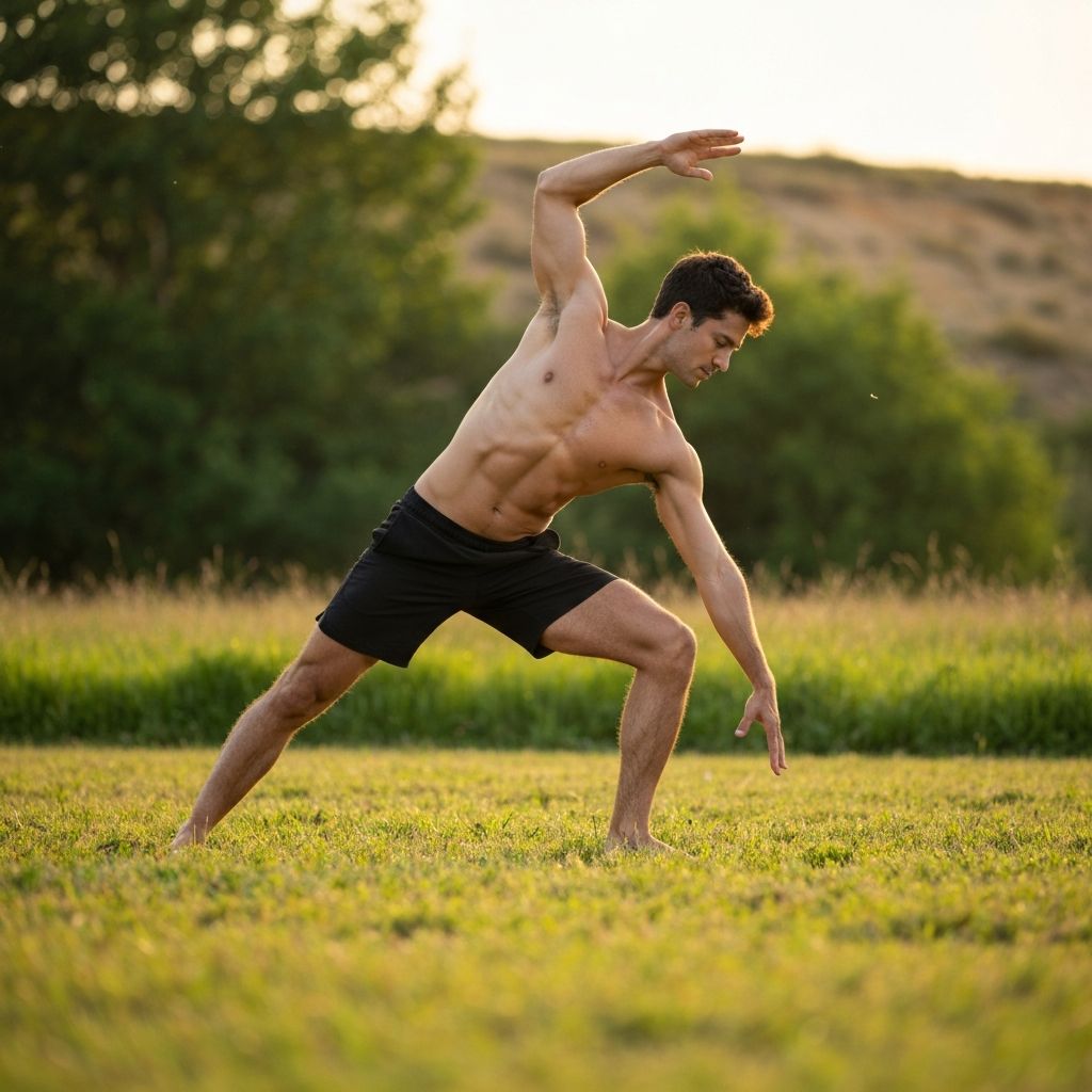 Person practicing yoga in nature